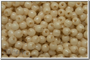 b�hm. Glasperle, rund, 2mm, white, alabaster, champagne luster, 150 Stk.