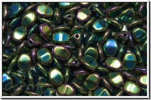 PB-23980-21455, Pinch Beads, 5x3mm, green, met., iris., 65 Stk.