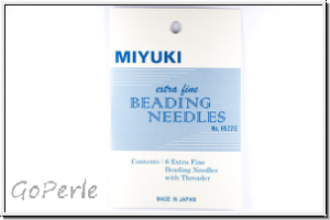 Miyuki Perlennadeln, extrafein, Heftchen mit 6 Nadeln + 1 Einf�delhilfe