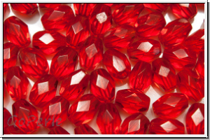 B�hm. Glasschliffperle, Olive, 6x4mm, siam, lt., trans., 25 Stk.