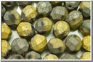 B�hm. Glasschliffperle, feuerpol., 8mm, crystal, trans., california graphite, matt, 10 Stk.