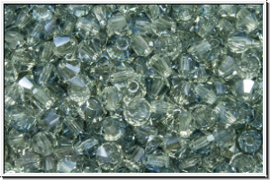 B�hm. Kristallschliffperle, Bicone, 3mm, crystal, trans., blue lagoon, 50 Stk.