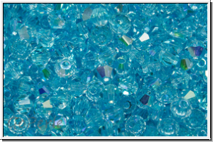 B�hm. Kristallschliffperle, Bicone, 3mm, aqua, trans., AB, 50 Stk.