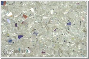 B�hm. Kristallschliffperle, Bicone, 3mm, crystal, trans., AB, 50 Stk.