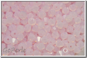 B�hm. Kristallschliffperle, Bicone, 3mm, rose, opal, 50 Stk.