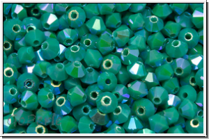 B�hm. Kristallschliffperle, Bicone, 3mm, jade, op., AB, 50 Stk.