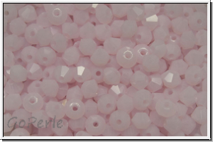 B�hm. Kristallschliffperle, Bicone, 3mm, pink, alabaster, 50 Stk.
