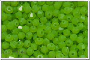 B�hm. Kristallschliffperle, Bicone, 3mm, lime, opal, 50 Stk.