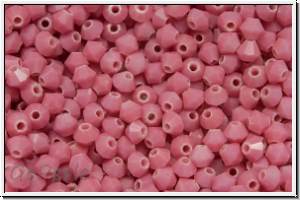B�hm. Kristallschliffperle, Bicone, 3mm, coral pink, op., 50 Stk.