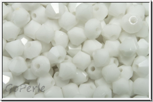 B�hm. Kristallschliffperle, Bicone, 4mm, white, alabaster, 50 Stk.