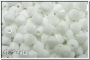 B�hm. Kristallschliffperle, Bicone, 4mm, white, opaque, 50 Stk.