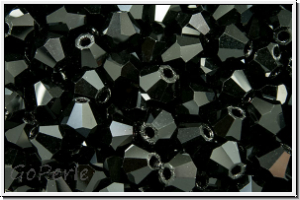 B�hm. Kristallschliffperle, Bicone, 4mm, black, op., 50 Stk.