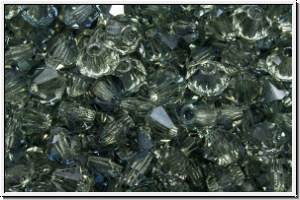 B�hm. Kristallschliffperle, Bicone, 4mm, crystal, trans., blue lagoon, 50 Stk.