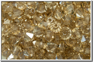 B�hm. Kristallschliffperle, Bicone, 4mm, crystal, trans., honey luster, 50 Stk.