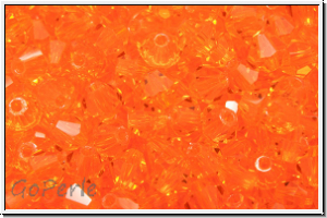 B�hm. Kristallschliffperle, Bicone, 4mm, orange, dk., trans., 50 Stk.