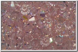 B�hm. Kristallschliffperle, Bicone, 4mm, rosaline, trans., AB, 50 Stk.