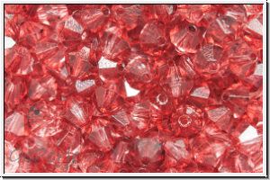 B�hm. Kristallschliffperle, Bicone, 4mm, crystal, trans., half wine luster, 50 Stk.