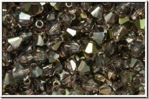 B�hm. Kristallschliffperle, Bicone, 4mm, amethyst, lt., trans., half valentinite, 50 Stk.