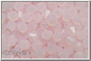 B�hm. Kristallschliffperle, Bicone, 4mm, rose, lt., opal, 50 Stk.