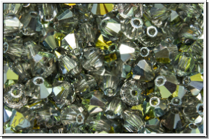 B�hm. Kristallschliffperle, Bicone, 4mm, crystal, trans., half marea, 50 Stk.