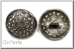 Knopf "Filigrane Rose", 17,5mm, antiksilberfb., Metall, 1 Stk.