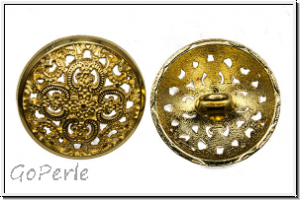 Knopf "Filigrane Rose", 17,5mm, goldfb., Metall, 1 Stk.