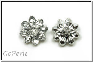 Knopf "Margerite", 13mm, kristall, Kunststoff, 1 Stk.