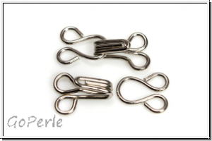 Haken/�se-Verschluss "Mieder", 15+14mm, antiksilberfb., Metall, 4 Stk.