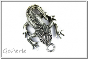 Anh�nger "Leguan, 3D", 37x26x14mm, antiksilberfb., Tibetsilber, 1 Stk.