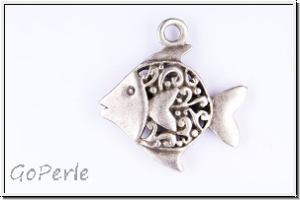 Anh�nger "Traumfisch", 33x31x5mm, antiksilberfb., Messing, 1 Stk.