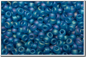 RR-11-0149fr, MIYUKI Rocailles, 11/0, blue, capri, trans., matte, AB, 10g