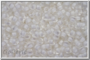 RR-11-1920, MIYUKI Rocailles, 11/0, crystal, trans., white-ld., semi matte, 10g