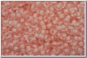 RR-11-1923, MIYUKI Rocailles, 11/0, crystal, trans., pale pink-ld., semi matte, 10g