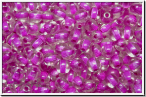 b�hm. Glasperle, rund, 4mm, crystal, trans., lt. pink-ld., 50 Stk.