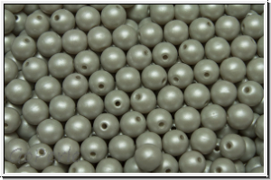 b�hm. Glasperle, rund, 4mm, white, alabaster, soft pastel grey, 50 Stk.