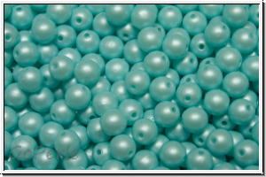 b�hm. Glasperle, rund, 4mm, white, alabaster, soft pastel lt. aqua, 50 Stk.