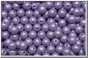 b�hm. Glasperle, rund, 4mm, white, alabaster, soft pastel lilac, 50 Stk.