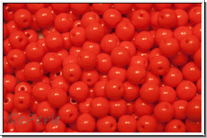 b�hm. Glasperle, rund, 4mm, orange, op., 50 Stk.
