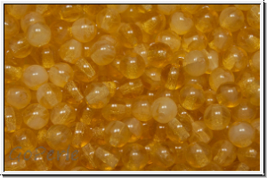 b�hm. Glasperle, rund, 4mm, topaz, lt., trans., wolkig, 50 Stk.