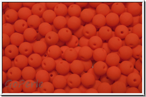 b�hm. Glasperle, rund, 4mm, white, alabaster, neon orange, 50 Stk.