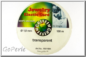 "Jewelry Elastic Cord", Stretch magic, 1,0 mm, crystal, GRIFFIN, Preis/m