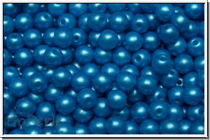 b�hm. Glasperle, rund, 4mm, white, alabaster, pearl shine blue, 50 Stk.