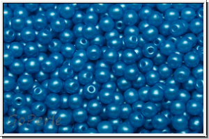 b�hm. Glasperle, rund, 3mm, white, alabaster, pearl shine blue, 50 Stk.