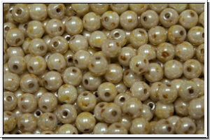 b�hm. Glasperle, rund, 4mm, white, alabaster, white glaze, 50 Stk.