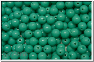 b�hm. Glasperle, rund, 4mm, turquoise, op., 50 Stk.