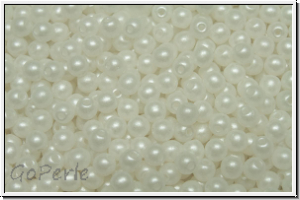 b�hm. Glasperle, rund, 3mm, white, alabaster, pearl shine white, 50 Stk.