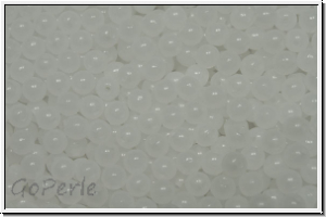 b�hm. Glasperle, rund, 3mm, white, alabaster, 50 Stk.