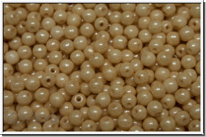 b�hm. Glasperle, rund, 3mm, white, alabaster, champagne luster, 50 Stk.