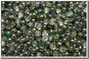 b�hm. Glasperle, rund, 3mm, crystal, trans., half vitrail, 50 Stk.