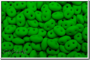 SD-02010-25124, SuperDuo Beads, white, alabster, green neon, 10g
